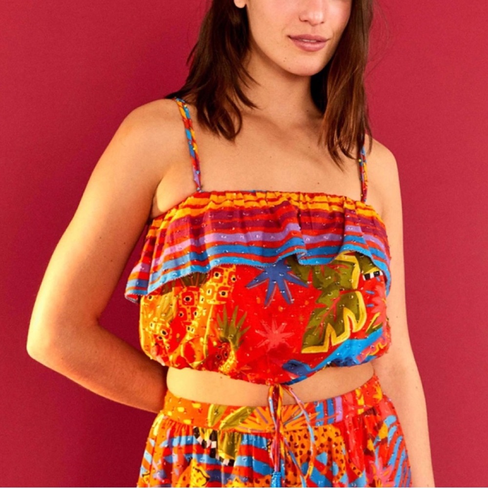 nwt FARM RIO Magic Forest Crop Top ✨ Size S